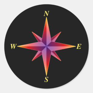 Adesivo Redondo Seta para o Norte