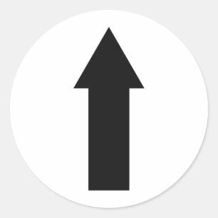 Adesivo Redondo seta preta acima do ícone