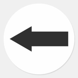 Adesivo Redondo seta preta deixada o ícone