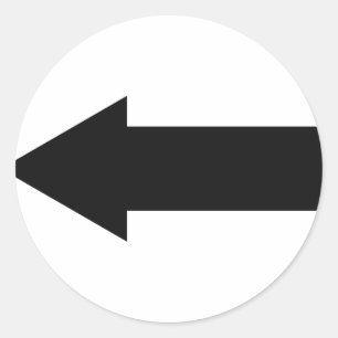 Adesivo Redondo seta preta deixada o ícone