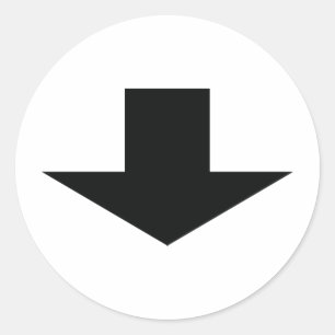 Adesivo Redondo seta preta para baixo