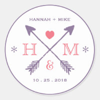 Seta Rustic Heart Arrow Wedding Favor Monograma St