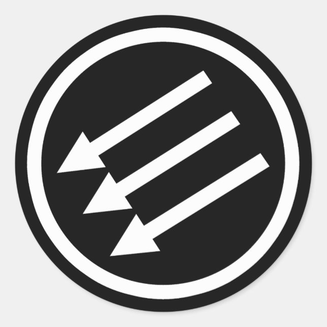 Adesivo Redondo Setas Brancas Anti-Fascismo (Frente)