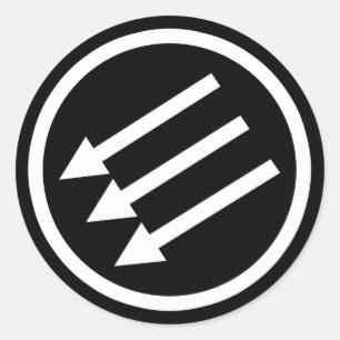 Adesivo Redondo Setas Brancas Anti-Fascismo