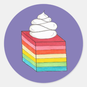 Adesivo Redondo Sete Camadas Retro Arco-Íris Gelatina Calada