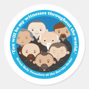 Adesivo Redondo Sete Fundadores da Ordem de Serviço
