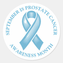 Adesivo Redondo Setembro é Mês de Consciência do Cancer da Próstat