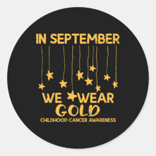 Adesivo Redondo Setembro Vestimos a consciência Dourada do Cancer