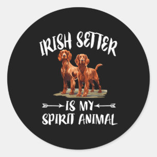 Adesivo Redondo Setter Irlandês é o meu animal espiritual
