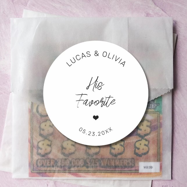 Adesivo Redondo Seu Chá de panela Favorito De Casamento De Kandy (Criador carregado)