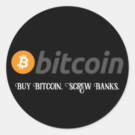 Adesivo Redondo Seu Comprar de texto/cor Bitmoney tem parafusos de