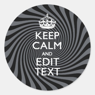 Adesivo Redondo Seu costume fica calmo dizendo em espiral preto