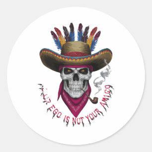 Adesivo Redondo Seu ego não é seu amigo
