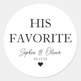 Adesivo Redondo Seu favorito de casamento do Bar de doce do Desser