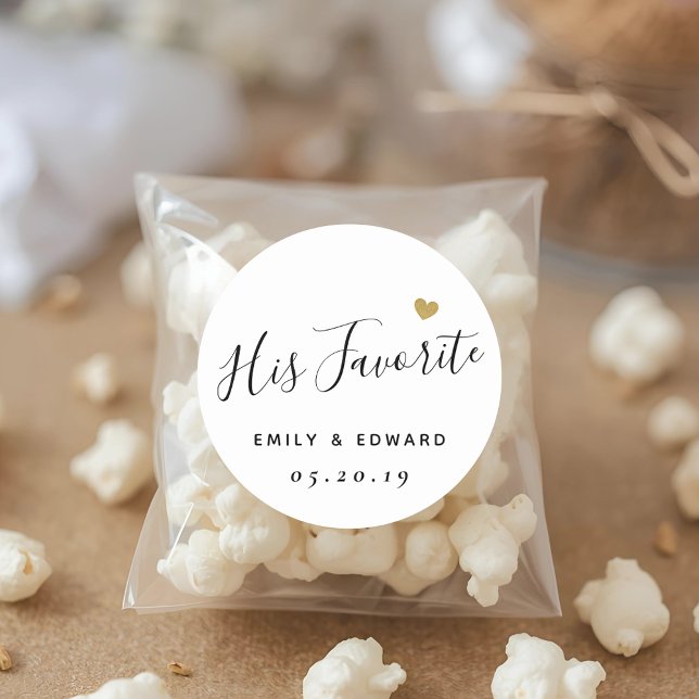 Adesivo Redondo Seu Favorito De Casamento Personalizado Favorito (Criador carregado)