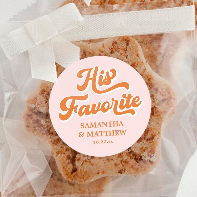 Adesivo Redondo Seu Favorito De Casamento Retroativo Favorito (Criador carregado)