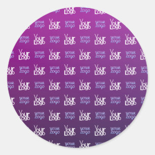 Adesivo Redondo Seu logotipo   2 imagens carregadas ou logotipos d