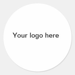 Adesivo Redondo Seu logotipo aqui é branco, mínimo