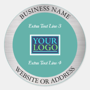 Adesivo Redondo Seu logotipo de ônibus. Promoção, Info, Metal Prat