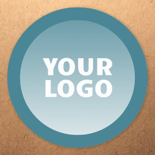 Adesivo Redondo Seu Logotipo & Moderno Ombre de Cor Editável c/ Bo
