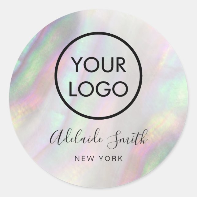 Adesivo Redondo seu logotipo na shell (Frente)