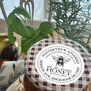 Adesivo Redondo Seu nome aqui é White Honey Jar Bele Label Editáve