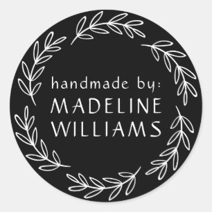 Adesivo Redondo Seu nome   Fabricado à mão por