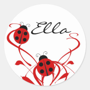 Adesivo Redondo Seu nome Ladybug Round Sticker