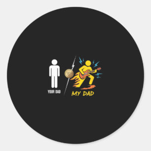 Adesivo Redondo Seu Pai Vs Meu Pai – Figura de Pau de Guitarra Eng