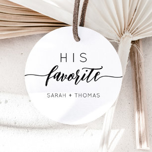 Adesivo Redondo Seu Presente de Favorita Caligrafia Moderna Favori