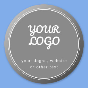 Adesivo Redondo Seu Slogan de Logo Site & Gradiente Cinza Único 