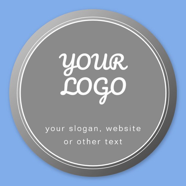 Adesivo Redondo Seu Slogan de Logo Site & Gradiente Cinza Único  (Criador carregado)