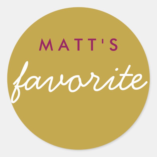 Adesivo Redondo "Seu" Snack Magenta favorito Dourado