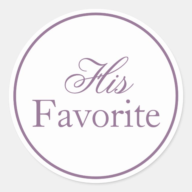 Adesivo Redondo Seu Sticker Lilac Lavanda Roxo de Casamento Favori (Frente)