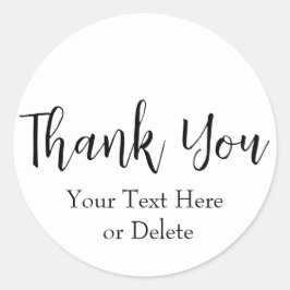 Adesivo Redondo Seu Texto/Cor Personalizado de Agradecimento