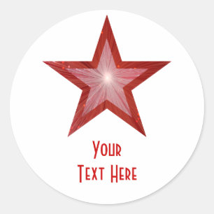 Adesivo redondo 'Seu texto' da Estrela Vermelha br