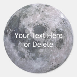 Adesivo Redondo Seu Texto/Fonte Belo Sistema Solar de Lua Completa