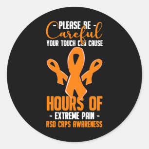 Adesivo Redondo Seu toque pode causar dor extrema, suporte a CRPS 