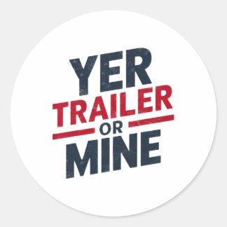 Adesivo Redondo Seu Trailer ou o Meu Divertido EUA 4 de Julho Bran