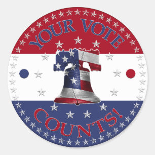 Adesivo Redondo Seu Voto Conta Liberty Bell