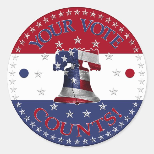 Adesivo Redondo Seu Voto Conta Liberty Bell (Frente)