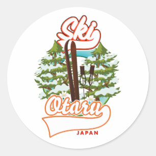 Adesivo Redondo Seul Coreia do Sul Esqui logotipo Caneca Clássica 