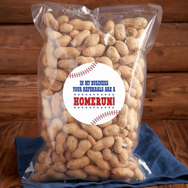 Adesivo Redondo Seus Referenciais são um Pop de Baseball Homerun (Criador carregado)