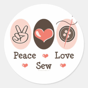 Adesivo Redondo Sew Sewing Stickers
