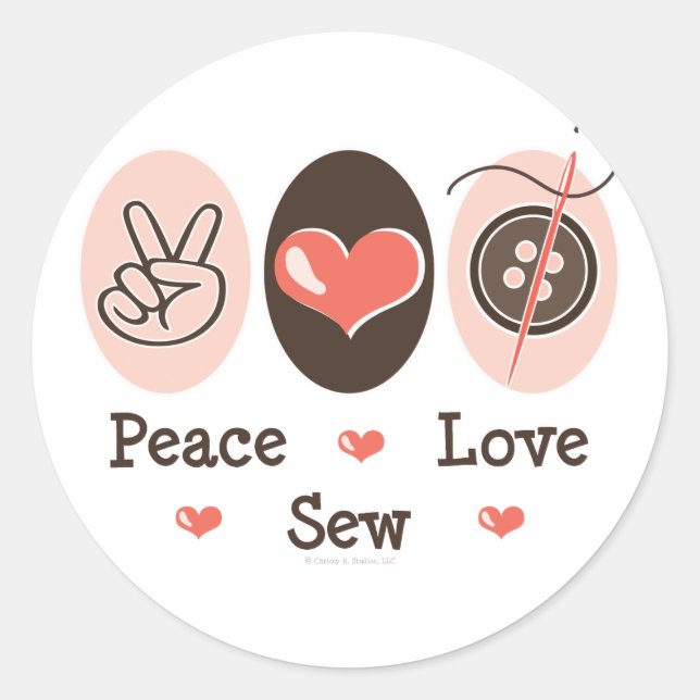 Adesivo Redondo Sew Sewing Stickers (Frente)