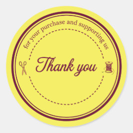 Adesivo Redondo Sewing Icons Thank You Business Sticker