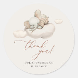 Adesivo Redondo Sexo do Elefante Dormindo Neutro