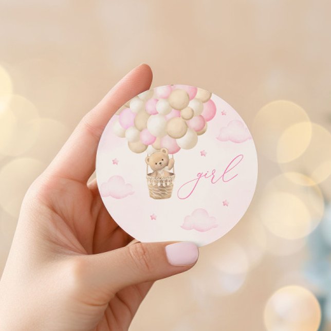 Adesivo Redondo Sexo Revela Urso Rosa Rosa Teddy (Criador carregado)