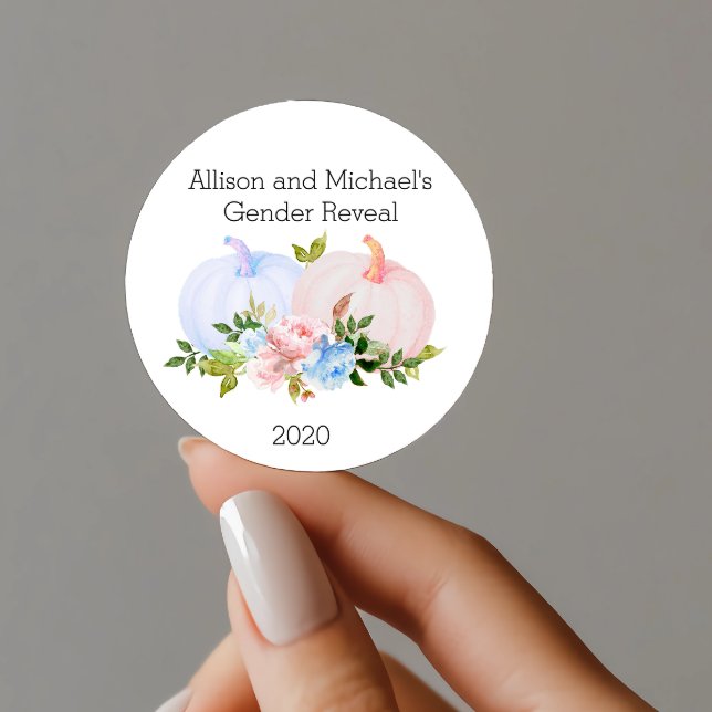 Adesivo Redondo Sexo Revelação Pumpkin Favorito presente Personali (Criador carregado)