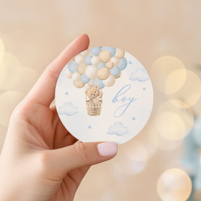 Adesivo Redondo Sexo Revelação Teddy Bear Blue Boy (Criador carregado)